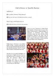 English Worksheet: Christmas in South Korea