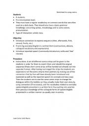 English Worksheet: Worksheet for using comics