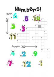 English Worksheet: Numbers