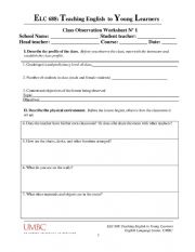 English Worksheet: Observation