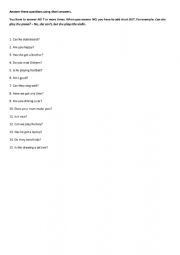 English Worksheet: Short answers practice