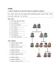 English Worksheet: Family Tree Worksheet 