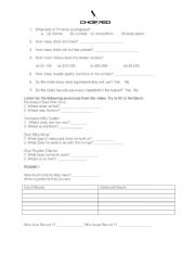 English Worksheet: Chopped TV Show Questions