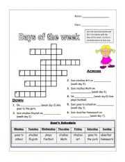 English Worksheet: days