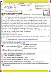 English Worksheet: 9th form end-of-term test N1