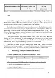 English Worksheet: 8th form Full test n1