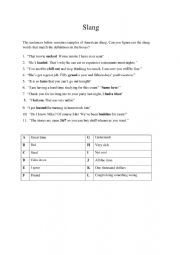 English Worksheet: American Slang