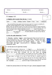 English worksheet: Mid-term test3 for 9thlevels