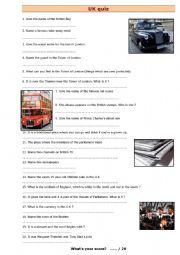 English Worksheet: The UK Quiz