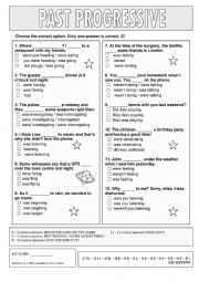 Past Progressive - multiple choice