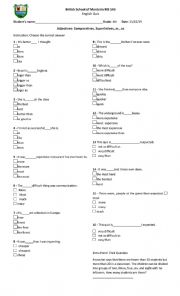 English Worksheet: Comparative and Superlatives