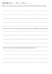 English Worksheet: Gender Equality