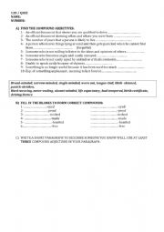 English Worksheet: Compound adjectives Worksheet