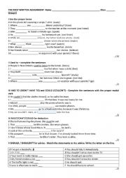 English Worksheet: Seventh grade test