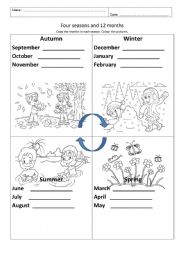 English Worksheet: Months and seasons
