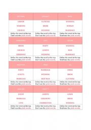 English Worksheet: Taboo Card Game