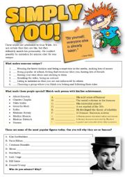 English Worksheet: SIMPLY YOU