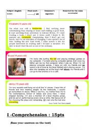 English Worksheet: free time activities
