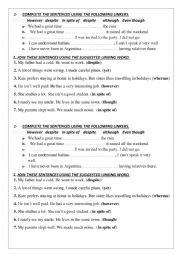 English Worksheet: CONCESSION 