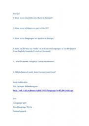 English Worksheet: Europe quiz 