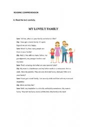 English Worksheet: family and jobs- to be and have got- possessive dterminers and pronouns