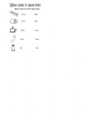 English Worksheet: Taste of Food