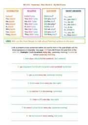 English Worksheet: Past Simple - Present to past