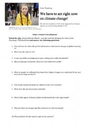 English Worksheet: We have to act right now on climate change