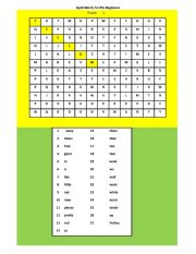 English Worksheet: Sight Word Puzzle 1