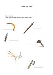 English Worksheet: Stone Age Tools