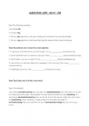 English Worksheet: adjectives with ed and ing