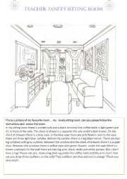 English Worksheet: teacher Janets lovely sitting room 