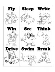 English Worksheet: IRREGULAR VERBS BINGO