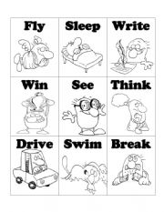 English Worksheet: IRREGULAR VERBS BINGO