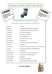 English Worksheet: Phrasal Verbs About The Past and History
