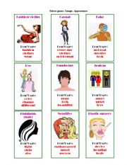 English Worksheet: Appearance and character. taboo game