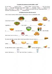 English Worksheet: Food Vocabulary Pictionary Writing 