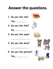 English Worksheet: PRESENT SIMPLE (YES/NO QUESTIONS)