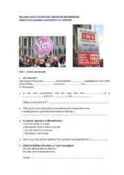 English Worksheet: Abortion referendum in Ireland ( May 25 2018) 