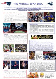 English Worksheet: The American Super Bowl 2019