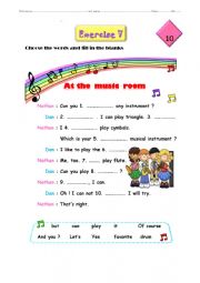 English Worksheet: Instruments 6