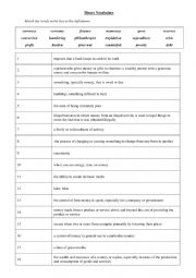English Worksheet: Money vocabulary match