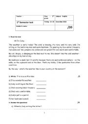 English Worksheet: Clothes & weather