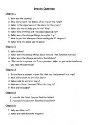 English Worksheet: Dracula stage 4 questions