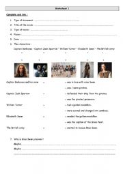 English Worksheet: Study of a trailer: The Pirate of The Caribbean
