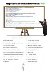 English Worksheet: The Preposition PAST