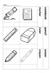 English Worksheet: stationery_cut and paste
