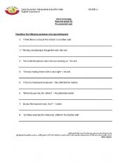 English Worksheet: reported speech