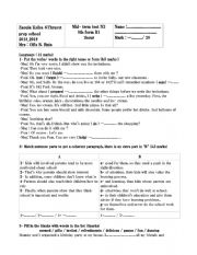 English Worksheet: Mid term test 2