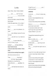 English Worksheet: Lucky - Jason Mraz and Colbie Caillat